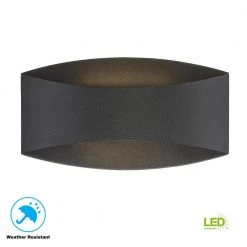 Greeleyville 2-Light Sand Black Outdoor Integrated LED Wall Lantern Sconce with Etched Glass by Home Decorators Collection -Outlet Home Decorators Collection Store sand black home decorators collection outdoor sconces 23735 1f 1000