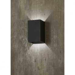 Greeleyville 1-Light Sand Black Outdoor Integrated LED Wall Lantern Sconce by Home Decorators Collection -Outlet Home Decorators Collection Store sand black home decorators collection outdoor sconces 23751 44 1000