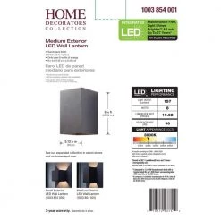 Greeleyville 1-Light Sand Black Outdoor Integrated LED Wall Lantern Sconce by Home Decorators Collection -Outlet Home Decorators Collection Store sand black home decorators collection outdoor sconces 23751 4f 1000