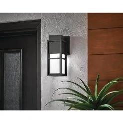 Melrose 1-Light Sand Black LED Outdoor Wall Mount Lantern by Home Decorators Collection -Outlet Home Decorators Collection Store sand black home decorators collection outdoor sconces 23759 31 1000