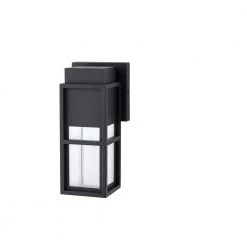 Melrose 1-Light Sand Black LED Outdoor Wall Mount Lantern by Home Decorators Collection