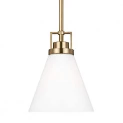 Clermont 1-Light Satin Brass Shaded Pendant Light with Milk Glass Shade by Home Decorators Collection -Outlet Home Decorators Collection Store satin brass home decorators collection chandeliers 6001281 848 1f 1000