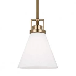 Clermont 1-Light Satin Brass Shaded Pendant Light with Milk Glass Shade by Home Decorators Collection -Outlet Home Decorators Collection Store satin brass home decorators collection chandeliers 6001281 848 fa 1000