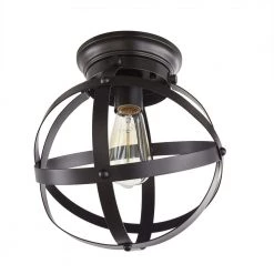 Kerby 10.5 in. 1-Light Rustic Industrial Satin Bronze Flush Mount Ceiling Light by Home Decorators Collection 15 Kerby 10.5 in. 1-Light Rustic Industrial Satin Bronze Flush Mount Ceiling Light by Home Decorators Collection -Outlet Home Decorators Collection Store satin bronze home decorators collection flush mount lights hb1080 34 77 1000