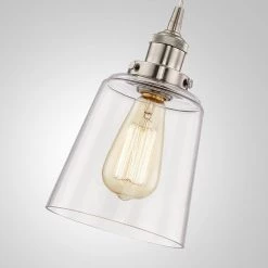 6 in. Satin Nickel Mini Pendant with Clear Glass Shade by Home Decorators Collection 21 6 in. Satin Nickel Mini Pendant with Clear Glass Shade by Home Decorators Collection -Outlet Home Decorators Collection Store satin nickel home decorators collection pendant lights hd 1820sn fa 1000