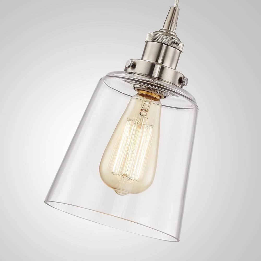 6 in. Satin Nickel Mini Pendant with Clear Glass Shade by Home Decorators Collection 11 6 in. Satin Nickel Mini Pendant with Clear Glass Shade by Home Decorators Collection - Image 9