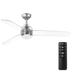 Everaine 52 in. White Color Changing Integrated LED Silver Ceiling Fan with Light Kit, DC Motor and Remote Control by Home Decorators Collection