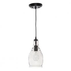 Gardiner 1-Light Black Mini Pendant with Smoke Tint Glass Shade by Home Decorators Collection -Outlet Home Decorators Collection Store smoke home decorators collection pendant lights 17221 4f 1000