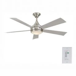 Hanlon 52 in. Integrated LED Indoor/Outdoor Stainless Steel Ceiling Fan with Light Kit and Wall Control by Home Decorators Collection