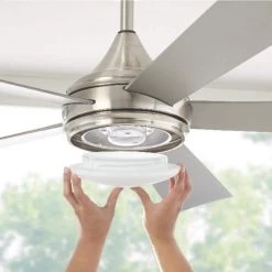 Hanlon 52 in. Integrated LED Indoor/Outdoor Stainless Steel Ceiling Fan with Light Kit and Wall Control by Home Decorators Collection 14 Hanlon 52 in. Integrated LED Indoor/Outdoor Stainless Steel Ceiling Fan with Light Kit and Wall Control by Home Decorators Collection -Outlet Home Decorators Collection Store stainless steel home decorators collection ceiling fans with lights yg533 sst bn a0 1000