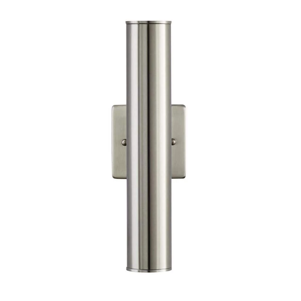 Riga Medium Modern Stainless Steel Integrated LED Outdoor Wall Cylinder Light Sconce by Home Decorators Collection 5 Riga Medium Modern Stainless Steel Integrated LED Outdoor Wall Cylinder Light Sconce by Home Decorators Collection - Image 3