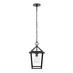 Jill 1-Light 9.5 in. W Textured Black Weathered Zinc with Clear Seedy Glass Outdoor Pendant by Home Decorators Collection -Outlet Home Decorators Collection Store textured black home decorators collection outdoor pendant lights ehd70051c 40 1000