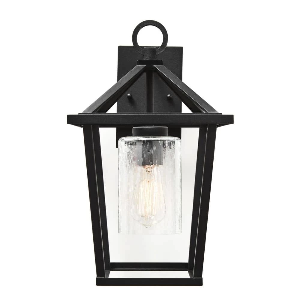 Jill 1-Light Textured Black and Weathered Zinc Hardwired Outdoor Wall Sconce by Home Decorators Collection 5 Jill 1-Light Textured Black and Weathered Zinc Hardwired Outdoor Wall Sconce by Home Decorators Collection - Image 3