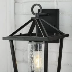 Jill 1-Light Textured Black and Weathered Zinc Hardwired Outdoor Wall Sconce by Home Decorators Collection 11 Jill 1-Light Textured Black and Weathered Zinc Hardwired Outdoor Wall Sconce by Home Decorators Collection -Outlet Home Decorators Collection Store textured black home decorators collection outdoor sconces ehd70051d 66 1000