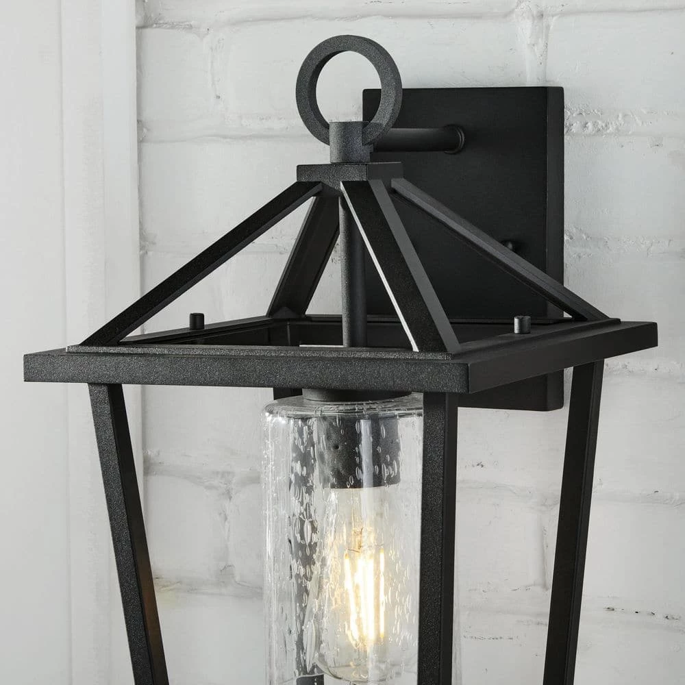 Jill 1-Light Textured Black and Weathered Zinc Hardwired Outdoor Wall Sconce by Home Decorators Collection 7 Jill 1-Light Textured Black and Weathered Zinc Hardwired Outdoor Wall Sconce by Home Decorators Collection - Image 5