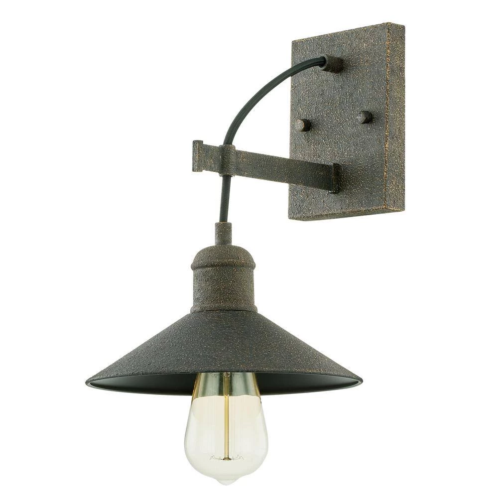 Halstead 10 in. 1-Light Vintage Bronze Wall Sconce with Metal Shade by Home Decorators Collection - Image 7