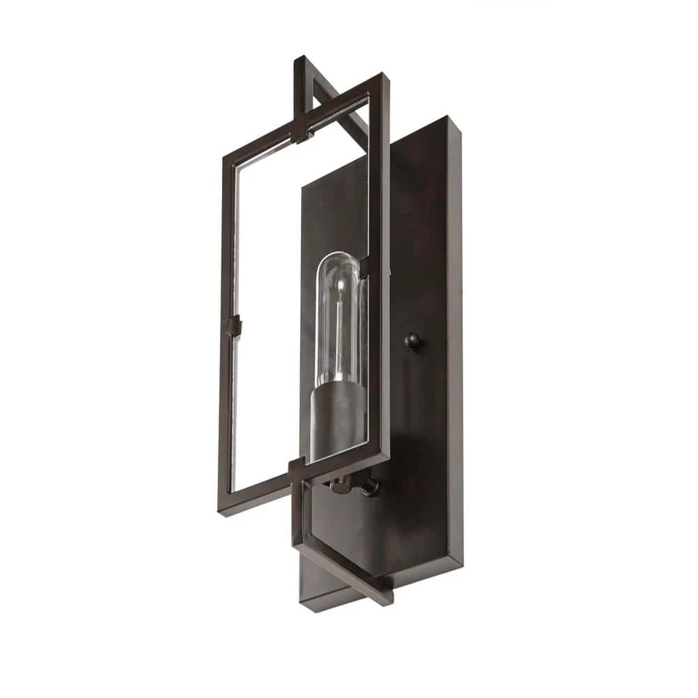 Kenton 4.75 in. 1-Light Bronze Industrial Wall Mount Sconce Light by Home Decorators Collection - Image 7