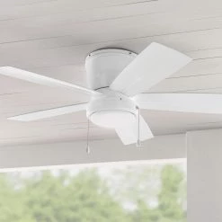 Arleigh 44 in. LED Outdoor White Ceiling Fan with Light by Home Decorators Collection -Outlet Home Decorators Collection Store white home decorators collection ceiling fans with lights am589h wh c3 1000
