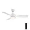 Alisio 44 in. LED White Ceiling Fan with Light and Remote Control by Home Decorators Collection -Outlet Home Decorators Collection Store white home decorators collection ceiling fans with lights yg768a wh 64 1000