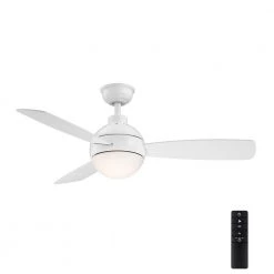 Alisio 44 in. LED White Ceiling Fan with Light and Remote Control by Home Decorators Collection