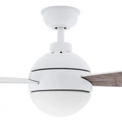 Alisio 44 in. LED White Ceiling Fan with Light and Remote Control by Home Decorators Collection -Outlet Home Decorators Collection Store white home decorators collection ceiling fans with lights yg768a wh a0 1000
