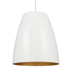 12 in. W 1-Light White Standard Pendant with White Metal Shade Antique Gold Inside by Home Decorators Collection -Outlet Home Decorators Collection Store white home decorators collection chandeliers kvm0901ax 01 40 1000
