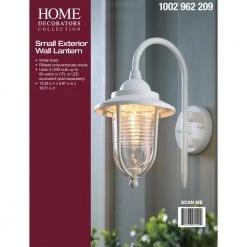 1-Light White Outdoor Wall Lantern Sconce by Home Decorators Collection -Outlet Home Decorators Collection Store white home decorators collection outdoor sconces 5140205 4f 1000