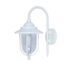 1-Light White Outdoor Wall Lantern Sconce by Home Decorators Collection