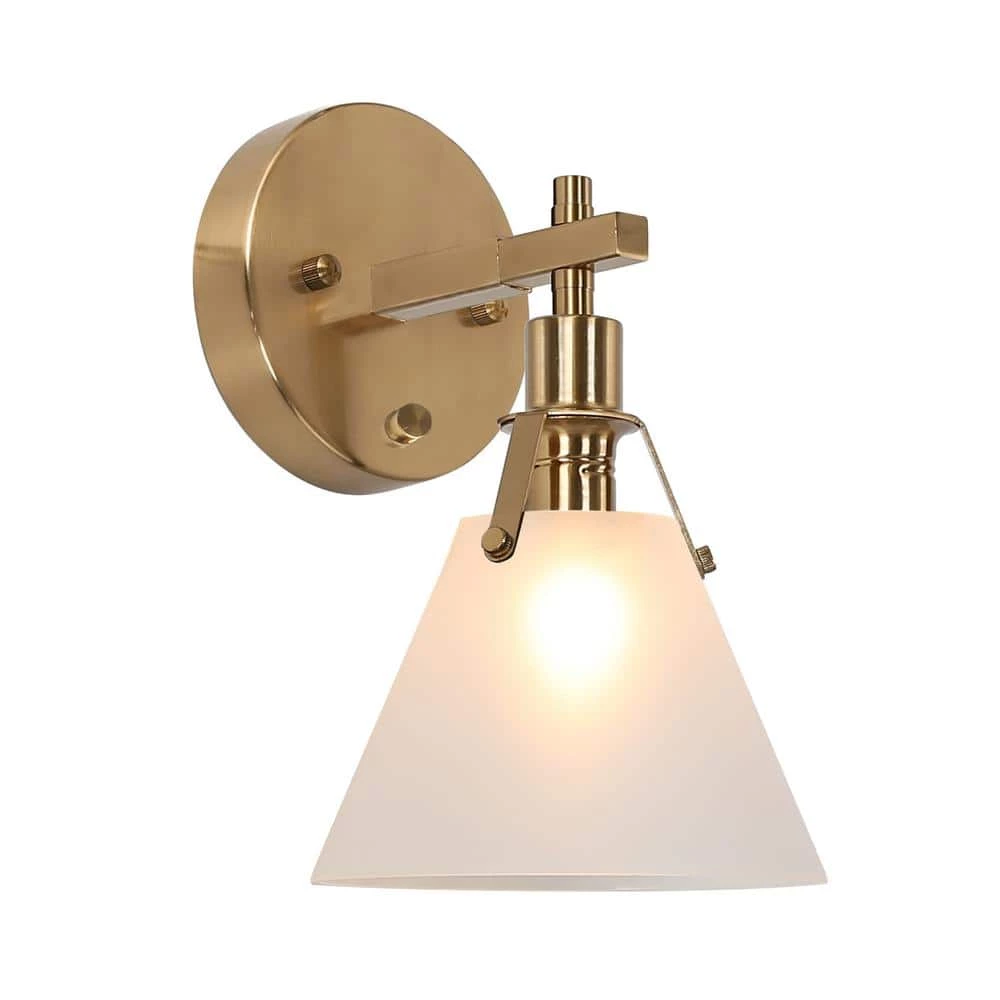 Granville Collection 1-Light White Opal Glass and Metal Sconce by Home Decorators Collection 3 Granville Collection 1-Light White Opal Glass and Metal Sconce by Home Decorators Collection