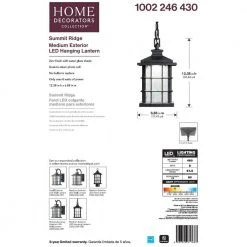 Summit Ridge Collection Zinc Outdoor Integrated LED Hanging Lantern by Home Decorators Collection -Outlet Home Decorators Collection Store zinc home decorators collection outdoor pendant lights cqh1701l 1f 1000
