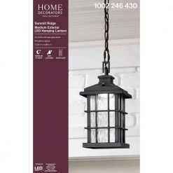 Summit Ridge Collection Zinc Outdoor Integrated LED Hanging Lantern by Home Decorators Collection -Outlet Home Decorators Collection Store zinc home decorators collection outdoor pendant lights cqh1701l 4f 1000