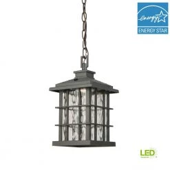Summit Ridge Collection Zinc Outdoor Integrated LED Hanging Lantern by Home Decorators Collection -Outlet Home Decorators Collection Store zinc home decorators collection outdoor pendant lights cqh1701l 66 1000
