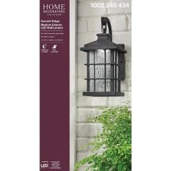 Summit Ridge Collection Zinc Outdoor Integrated LED Dusk-to-Dawn Wall Lantern Sconce by Home Decorators Collection -Outlet Home Decorators Collection Store zinc home decorators collection outdoor sconces cqh1691l 5 1f 1000