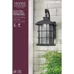Summit Ridge Collection Zinc Outdoor Integrated LED Dusk-to-Dawn Wall Lantern Sconce by Home Decorators Collection -Outlet Home Decorators Collection Store zinc home decorators collection outdoor sconces cqh1691l 5 4f 1000