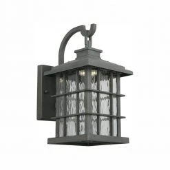Summit Ridge Collection Zinc Outdoor Integrated LED Dusk-to-Dawn Wall Lantern Sconce by Home Decorators Collection