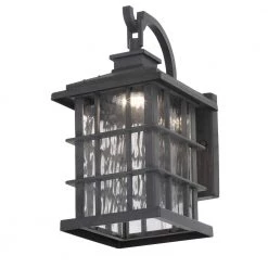 Summit Ridge Collection Zinc Outdoor Integrated LED Dusk-to-Dawn Wall Lantern Sconce by Home Decorators Collection -Outlet Home Decorators Collection Store zinc home decorators collection outdoor sconces cqh1691l 5 a0 1000
