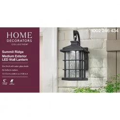 Summit Ridge Collection Zinc Outdoor Integrated LED Dusk-to-Dawn Wall Lantern Sconce by Home Decorators Collection -Outlet Home Decorators Collection Store zinc home decorators collection outdoor sconces cqh1691l 5 fa 1000