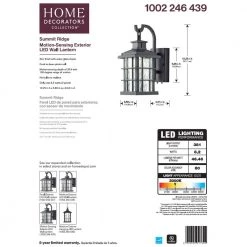 Summit Ridge Collection Zinc Motion Sensor Outdoor Integrated LED Wall Lantern Sconce by Home Decorators Collection -Outlet Home Decorators Collection Store zinc home decorators collection outdoor sconces cqh1691ls 2 77 1000