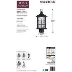 Summit Ridge Collection Zinc Outdoor Integrated LED Post Light by Home Decorators Collection -Outlet Home Decorators Collection Store zinc home decorators collection post lanterns cqh1801l 1f 1000